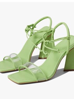 SCHUTZ Lime Green Gianna Block Heel Sandals Revolve